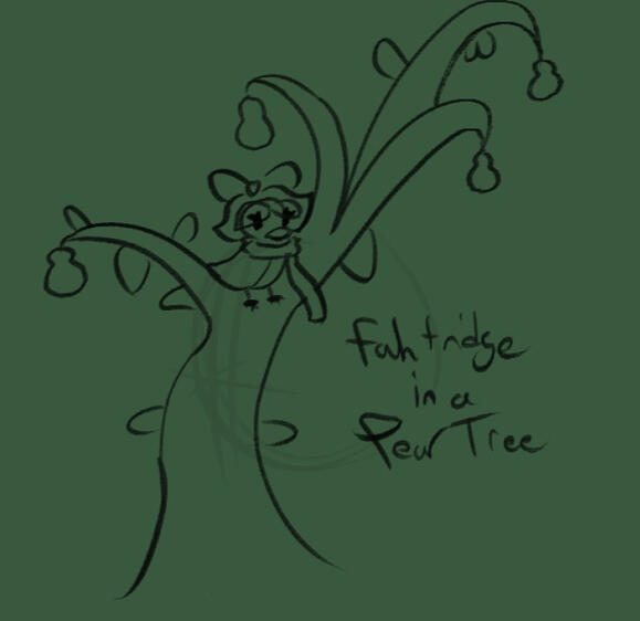 Fahtridge in a pear tree, by Brytato. Not canon.