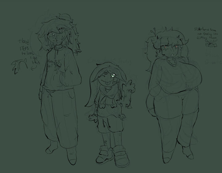 Phoenix (24), Fah(14), and Raven(21) if they were older. Art by Brytato.