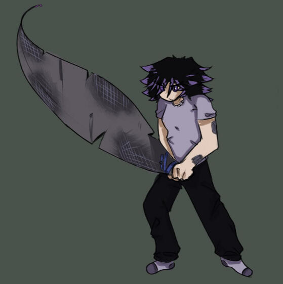 Art of Raven with Naomi's sword. By Brytato.